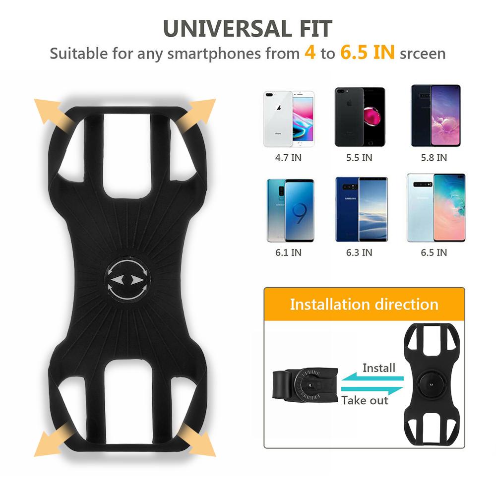 

Stands Black 360 Degree Rotating Cycling Handlebar Bike Phone Holder Handlebar Cycling