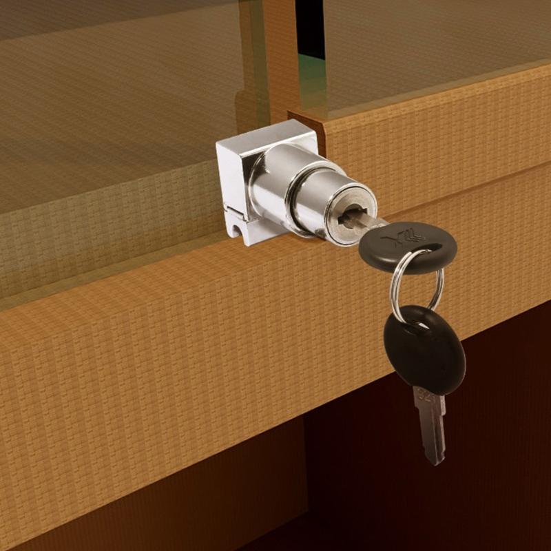 4Pcs Plunger Push Lock with Key For Sliding Glass Door Display Case Showcase Hinged Glass Cabinet Lock for 5mm-8mm Door