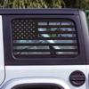 Car Rear Window US Flag Decorative Decal Cover Sticker Jeep Wrangler 2021, 2022, 2024 Style 4 Door Edition External Accessories