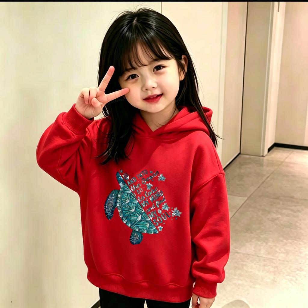Latest Trendy Children's Hooded Sweatshirt with Niche High-quality Cartoon Prints. Fall and Winter Hooded Sports Shirt.