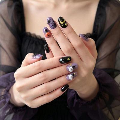 1Pcs Halloween Series Nail Art Silicone Molds - Ghost, Pumpkin, Bat, Black Cat Nail Decorations And Engraving Tools