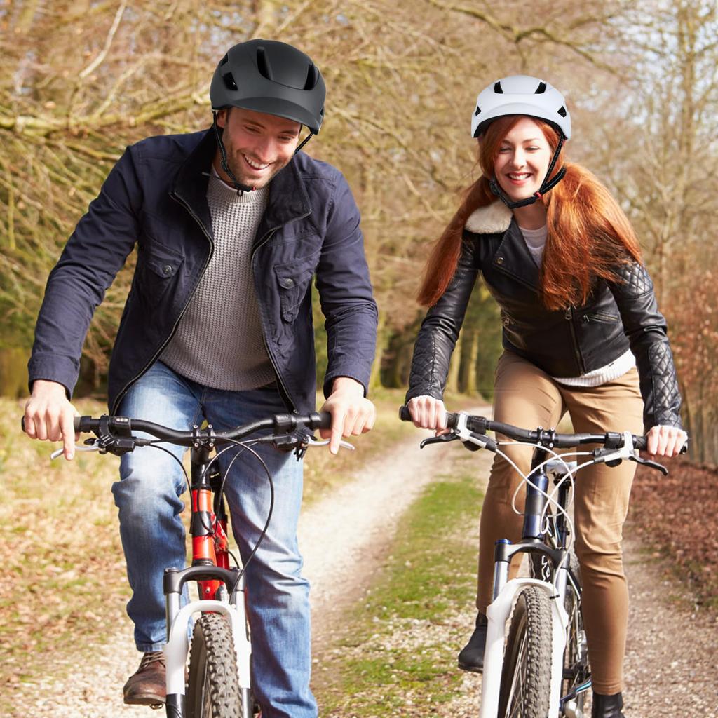 LAMONKE Cyklistická helma pro Vysoce s LED Nastavitelný Náraz Brada pro Město a Kůň Obsahuje Úložnou Tašku Dospělí, Prodyšná, Ultralehká,