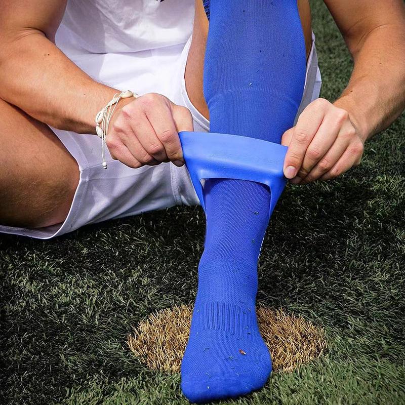 1 paire de sangles de protection de tibias de football en silicone, support de protège-tibias pratique pour le football, la course à pied, le cyclisme et les sports