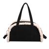 Trendy lamswol splicing damesmode pluche high-end herfst en winter handtas kleine vierkante tas trend
