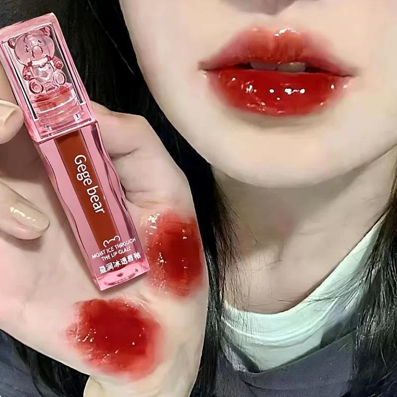 Cold Bright Hawthorn Red! Clear Water Light Yellow Skin White Lip Glaze Mirror Student Lipstick Moisturizing Film Forming Lip Gloss