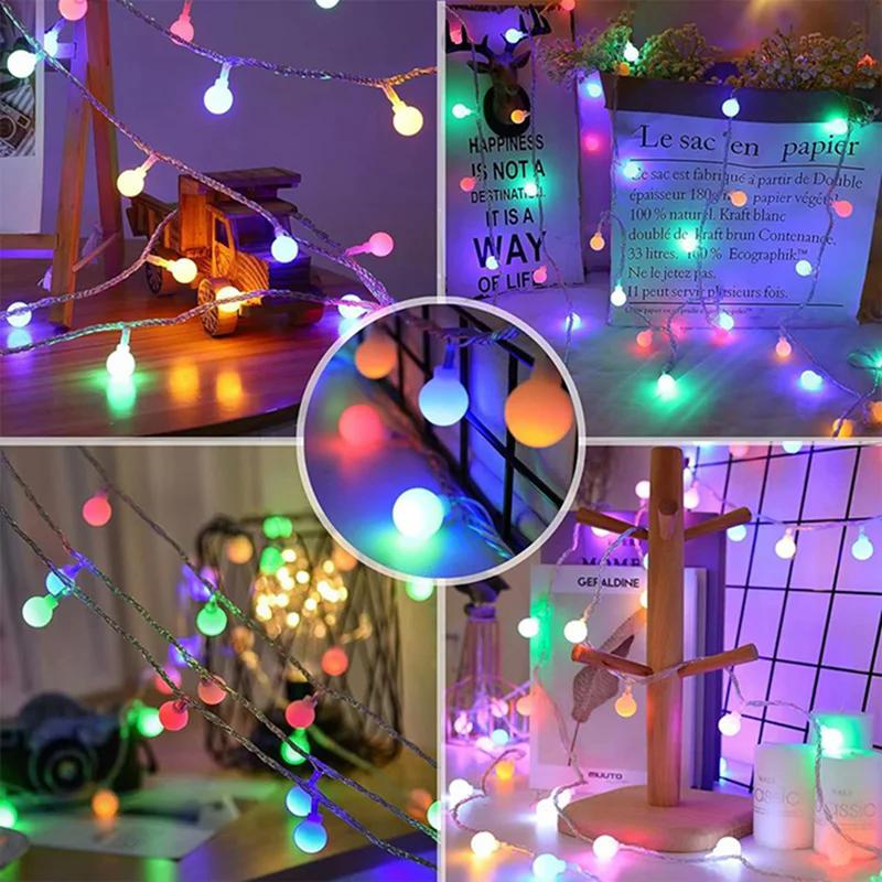 10/20/40/80 Led Globe String Lights Battery Operated Fairy Light For Garden Christmas Wedding Party Camping Atmosphere Decor