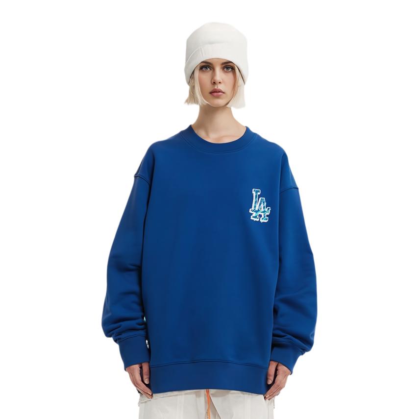 MLB Basic Logo Los Angeles Dodgers Back Large Logo Long Sleeve Hoodie Unisex Hoodie Blue 3AMTB0121-07BLD