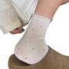 Glass Fiber Edge Summer Light Style Polka Dot Mid-calf Pile-up Socks for Women, Cool and Breathable.
