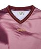 Physical Department Mushroom Mesh Satin Mix Short Sleeve T-Shirt_Burgundy