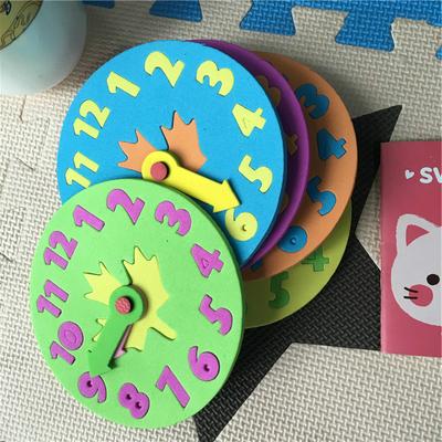  Kids DIY Eva Clock Learning Education Toy Fun Jigsaw Puzzle Game for Children Baby Toy Gifts Random