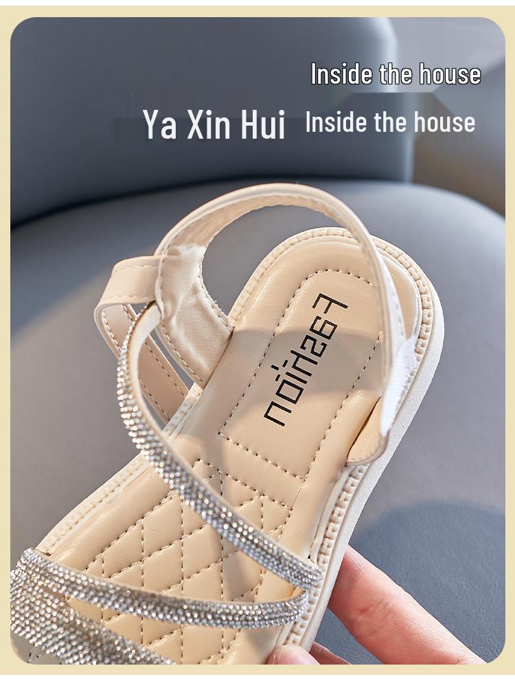 Girls' Soft Sole Open Toe Princess Sandals for Kids - Versatile Roman Style for Medium and Large Children