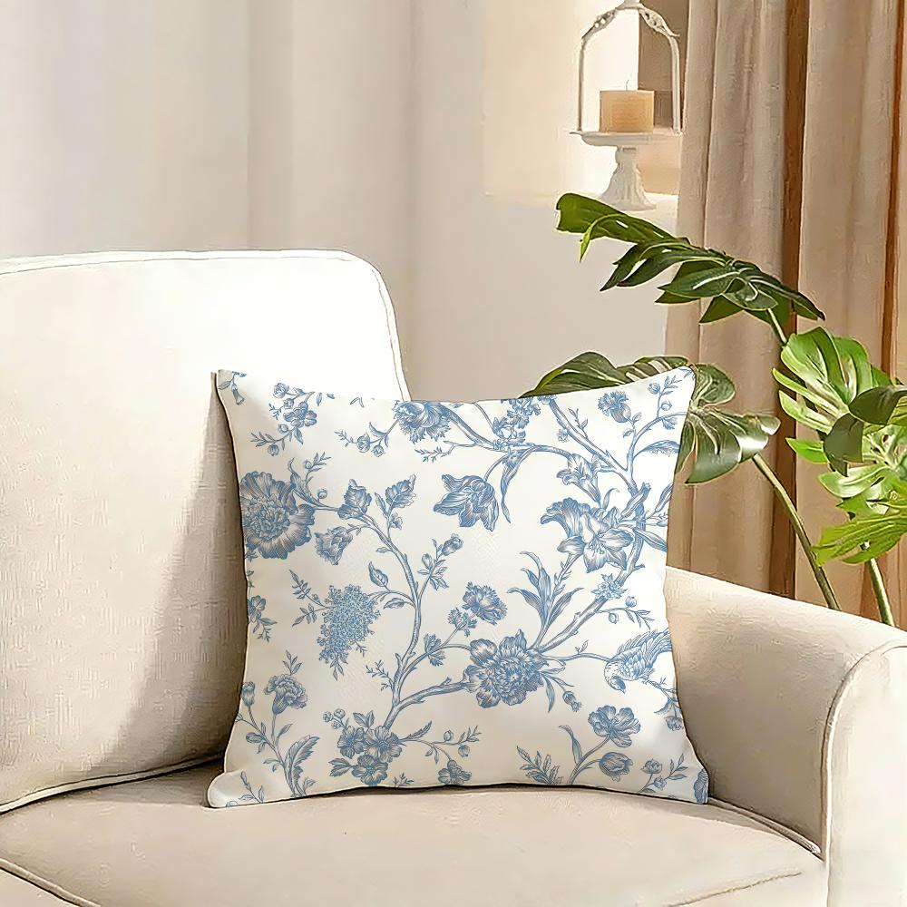 Kimono Fabric Cushion Cover Reversible Plush Pillow Cover Soft Fluffy Home Decor for Sofa Bedroom