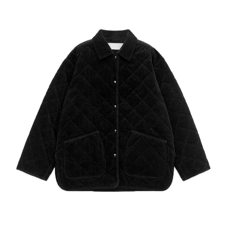 

Новая осенняя женская одежда Модная свободная куртка из хлопкового вельвета с ромбовидным узором и длинными рукавами 1293503 Black L