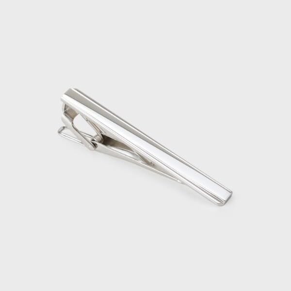 Takeo Kikuchi Walter Tie Clip Refined Brass Tie Clip Made in Silver 00 - Japan, 07004800, Men's, (006)
