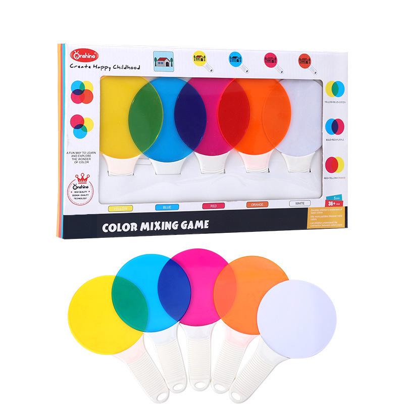 Translucent Primary Colors Filter Plate Toy for Early Education and Science Experiments