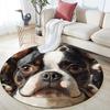 Boston Terrier Pattern Round rug,Carpet Rug for Living Room Bedroom  Playroom ,Non-slip Floor Mat,Holiday Gifts and Birthday Gifts.
