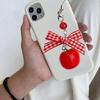 Aesthetic Strawberry Phone Chain Bowknot Phone Charm Tomato Bag Pendant for Girl