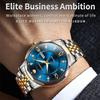 JINSHIDUN New Business and Leisure Men's Watch Elegant Business Double Calendar Mechanical Watch Waterproof Business Men's Watch