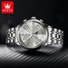 OLEVS 7113 Moon Phase Automatic Mechanical Men's Watches Fashion Rhombus Mirror Perpetual Calendar Luxury Business Man Watch New