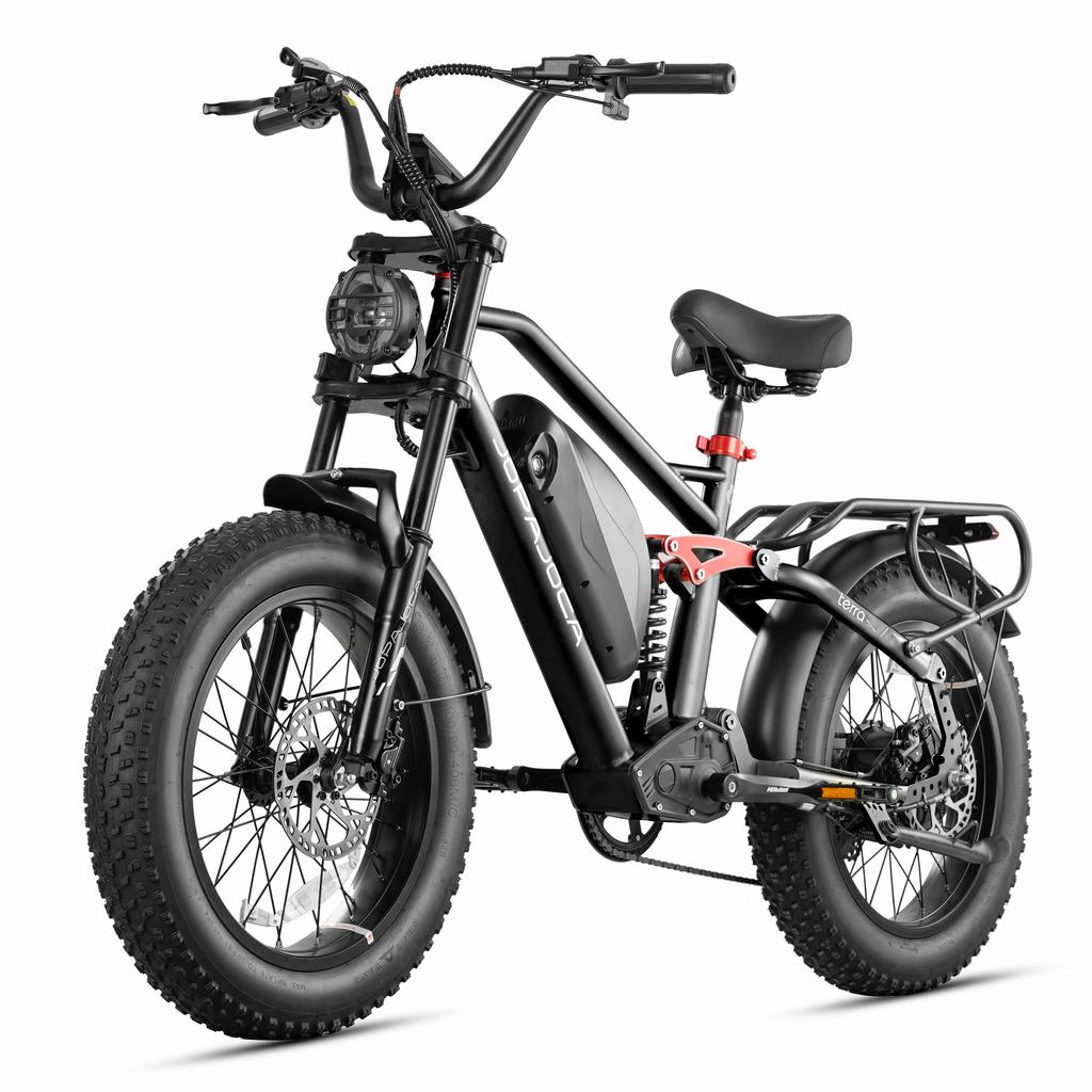 EAhora Terra Black/Green/Blue 1000W Single Motor 48V15AH Detachable Battery 20 * 4.0-inch Tire City Road with Suspension Electric Bicycle
