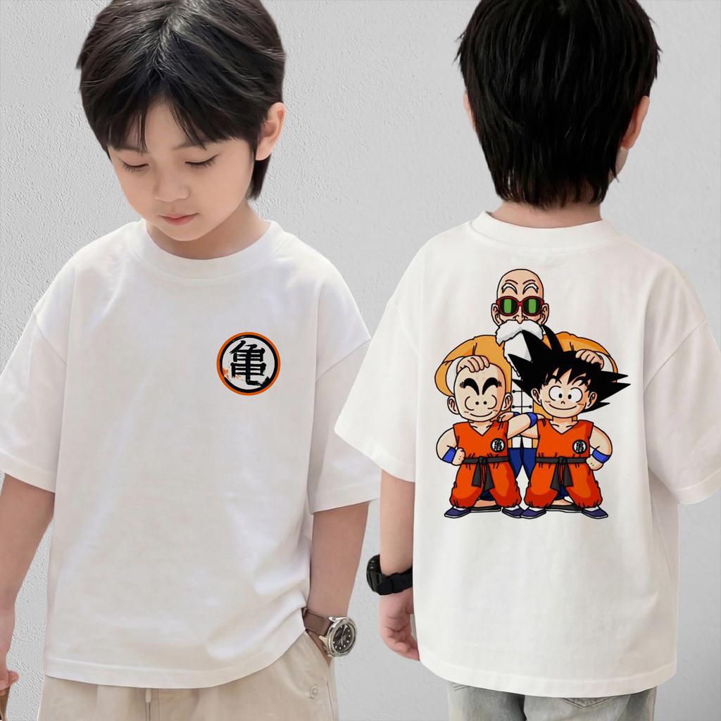 Anime Dragon Ball Cosplay TShirt Cotton Short Sleeve Tops Casual Loose Retro TShirt Men Women Kids Family Matching Outfits