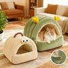 Portable Enclosed Cat Bed Mat Warm Soft Pet House Kennel Comfortable Small Pet Bed  Puppy