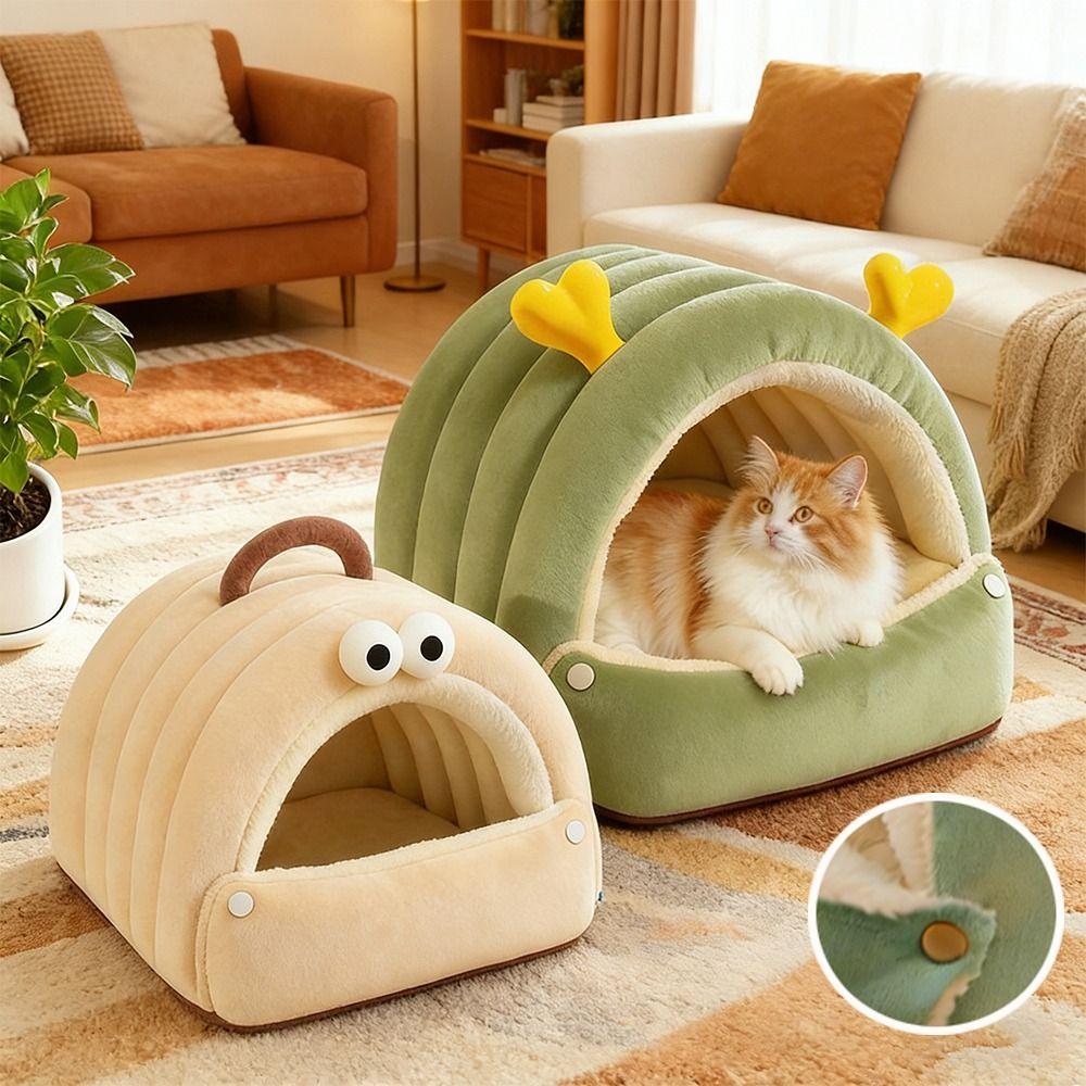 Portable Enclosed Cat Bed Mat Warm Soft Pet House Kennel Comfortable Small Pet Bed  Puppy