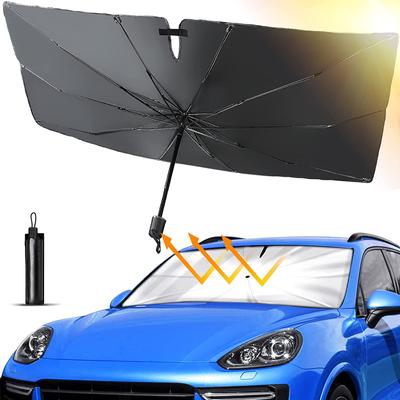 Guarda-sol para para-brisa de carro, guarda-sol dobrável para janela frontal de carro 55" x 31,5"