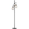 3-Light Floor Lamp, 170cm Industrial Dimmable Standing Lamp with Steel Wire Cage Lampshades for Living Room, Bedroom, Dining Room, Study