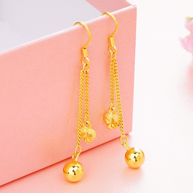 

В єтнамські золоті сережки-китиці з камеліями в стародавньому стилі - Високоякісні, довговічні, стійкі до вицвітання літні прикраси для дівчат