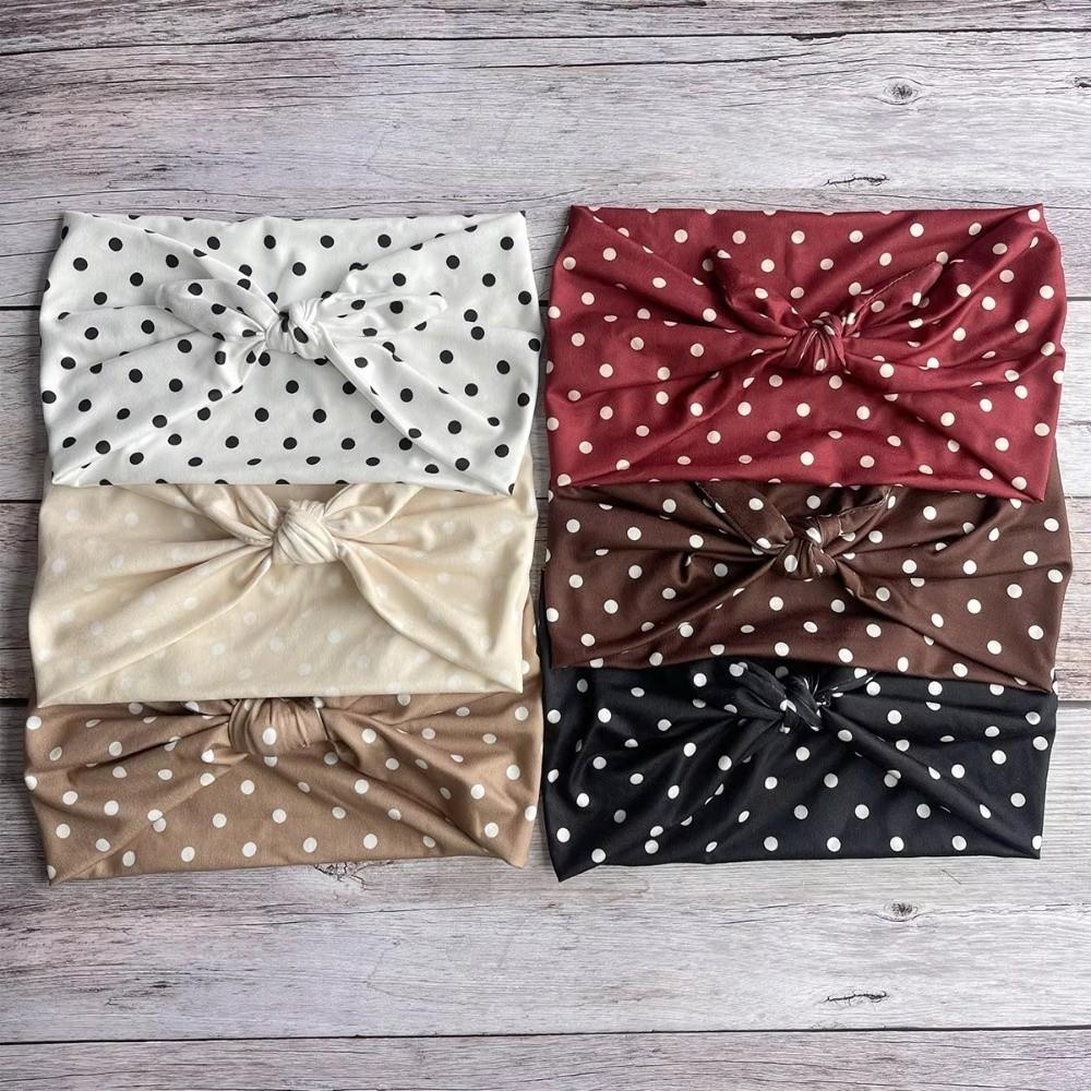 Polka Dot Women Wide Headwraps Large Non Slip Hairband Hair Accessories Bow Headbands  Sports