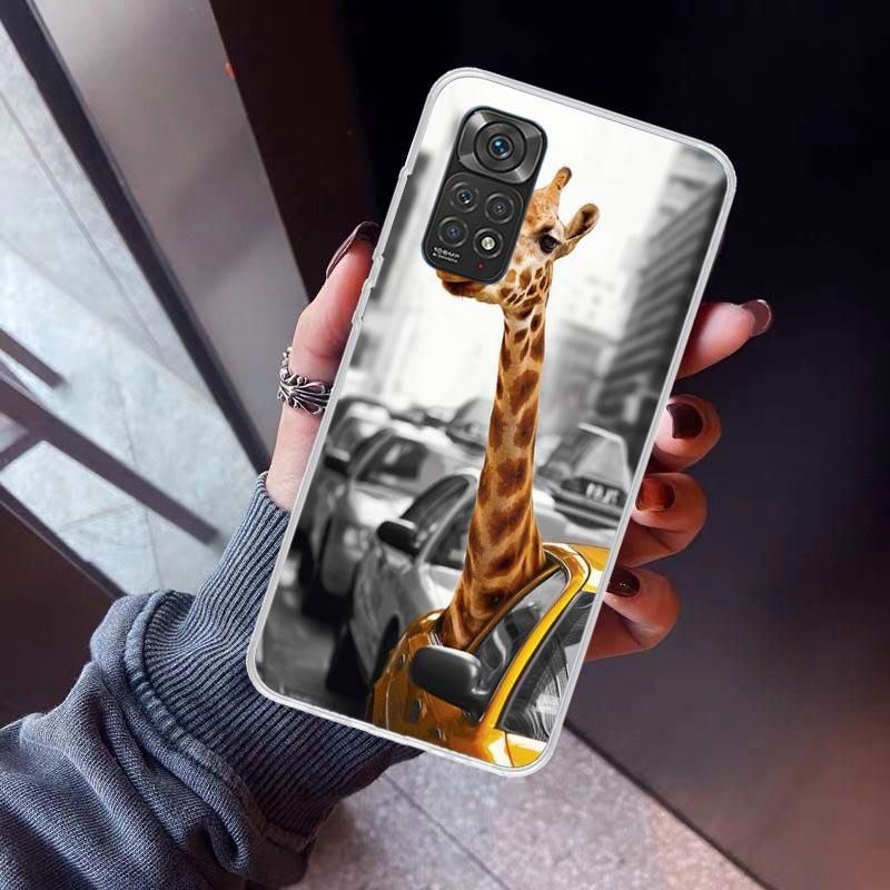 Cute Cartoon Giraffe Animal Phone Case for Xiaomi Redmi Note 15 14 14S 13 12 12S 11 Pro Plus 11E 11T 11S 10S 5G Soft Cover Funda