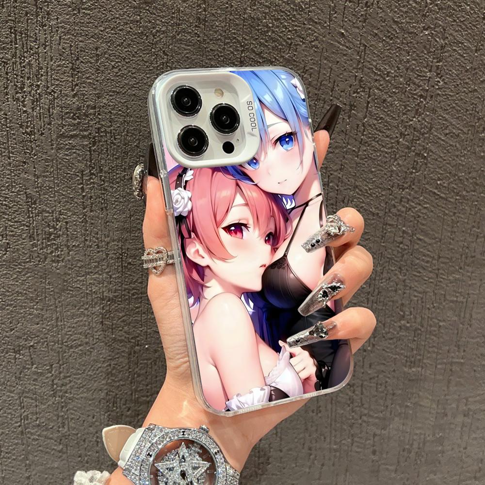 ReZero Rem Ram White Translucent Mobile Phone Case for iPhone 17 16 15 14 13 12 11 X XR XS Air Pro Max Plus Colorful Cover