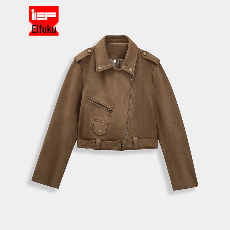 

Женская замшевая куртка IEF 2025 Осень в американском стиле S