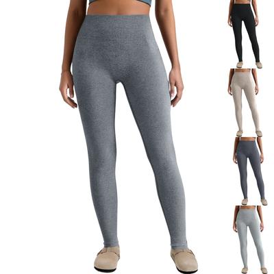 Women's Casual And Comfortable Solid Color Elastic Slim Fit Nine-point High Waist Leggings