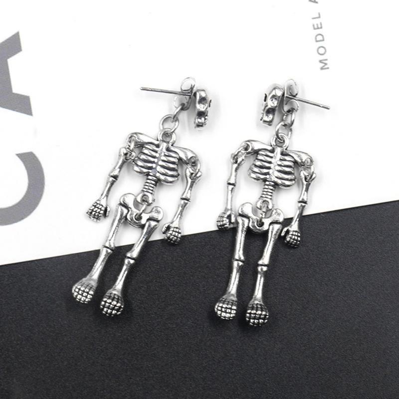 2022 Trendy Earrings European and American Fashion for Creative Punk Retro Skull Robot Earrings Halloween Jewelry Gifts