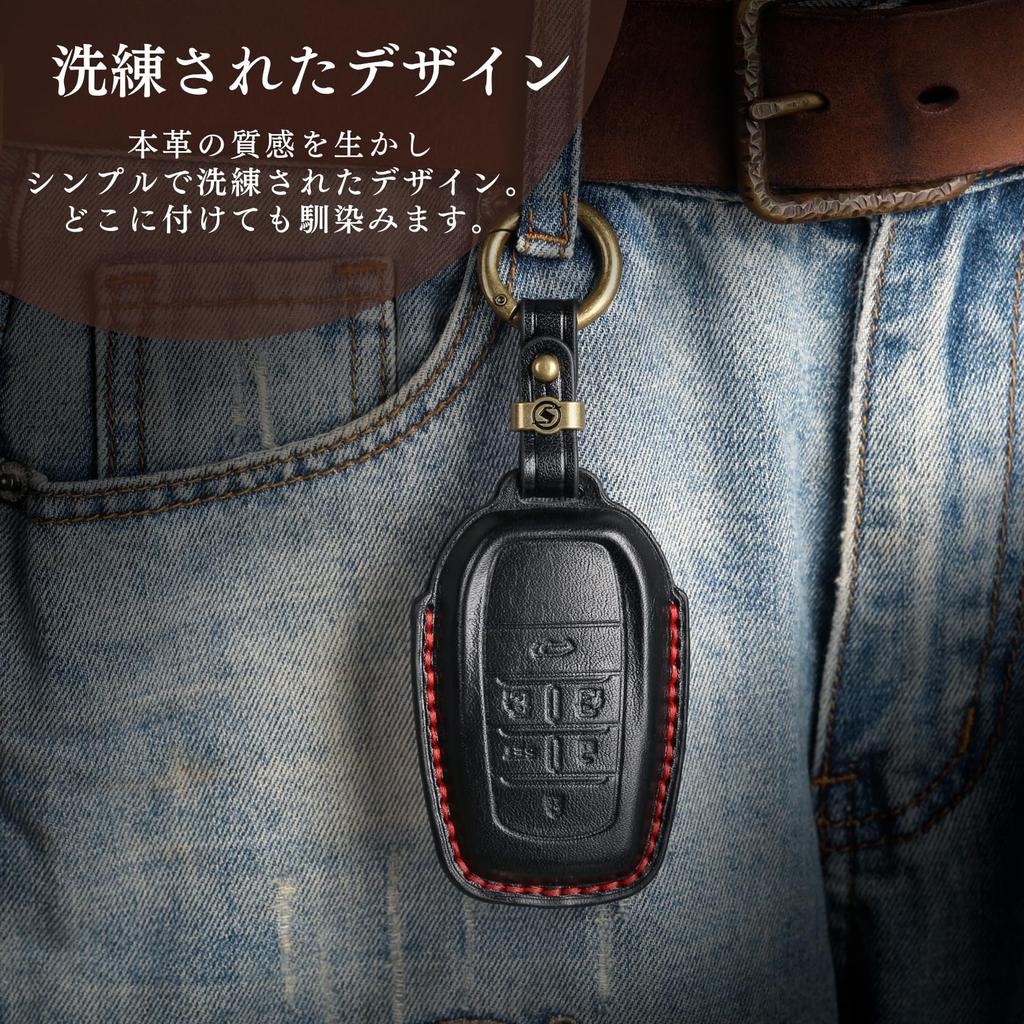 [smasol] Premium Genuine Leather Smart Key Cover Case for New Alphard (40 Series, 30 Series, Late Model VOXY90, Noah, 90 Series), and Vellfire (Alphar
