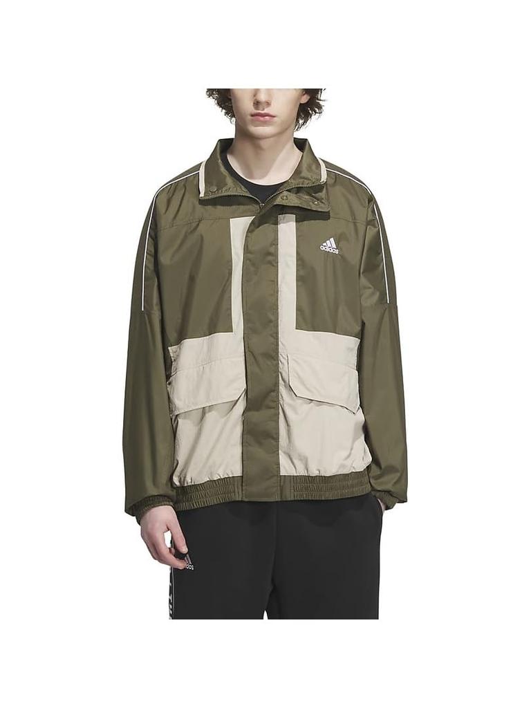 Adidas IJM07 Oversized Fit Woven Jersey Olive Beige Size Men's Full-Zip Top, Strata/Wonder (IK7353), J/L