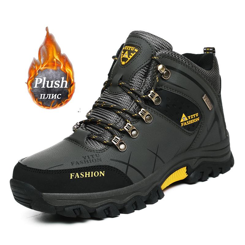  Men Hiking Shoes Waterproof Leather Shoes Climbing & Fishing Shoes New Popular Outdoor Shoes Men High Top Winter Boots