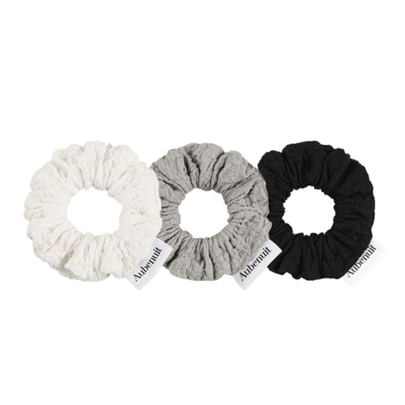 Aube nuit Obnuit New Wrinkle Black Hair Scrunchie S
