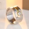 Vintage Inlaid White CZ Women's Ring Dazzling Two Color Hand Carving Daily Wear Party Jewelry Anniversary Gift