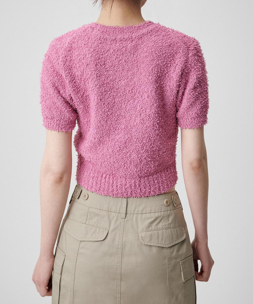 MUSINSA STANDARD WOMAN Women'S Fancy Yarn Crew Neck Short Sleeve Knit [Pink]