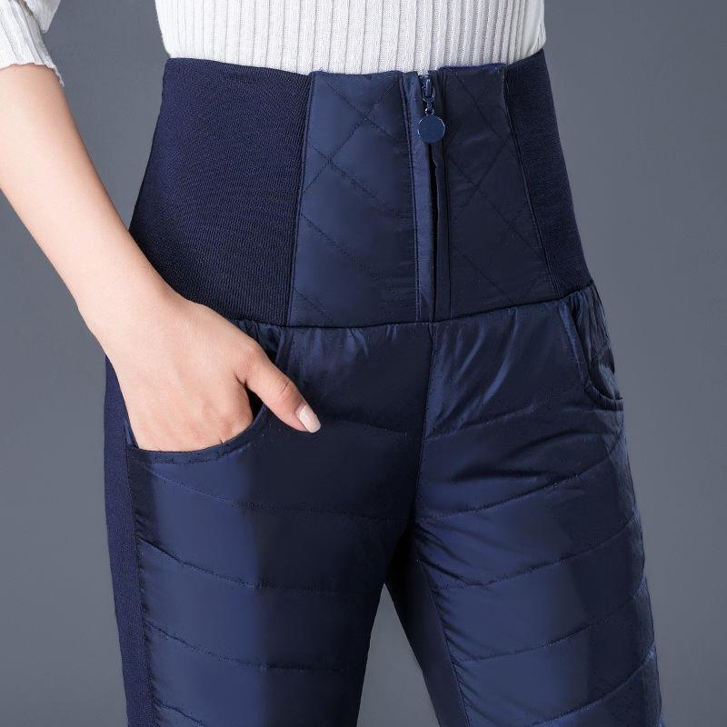 High Waist Thickened Windproof and Warm Outer Wear Down Cotton Pants Winter Stretch Slim Pencil Pants Cotton Pants Women