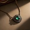 Catena per clavicola di alta gamma, Lusso leggero, Collana con ciondolo rotondo in pizzo, alla moda e semplice