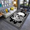 Skull with Roses Gothic Design suitable as a non-slip mat for the living room or bedroom sofa