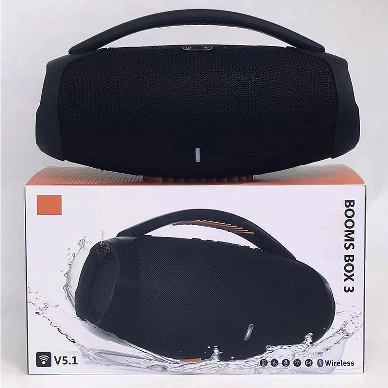Altavoz Bluetooth Inalámbrico Boombox3 Portátil Subwoofer de Graves Sonido para Exteriores Graves Potentes Negro