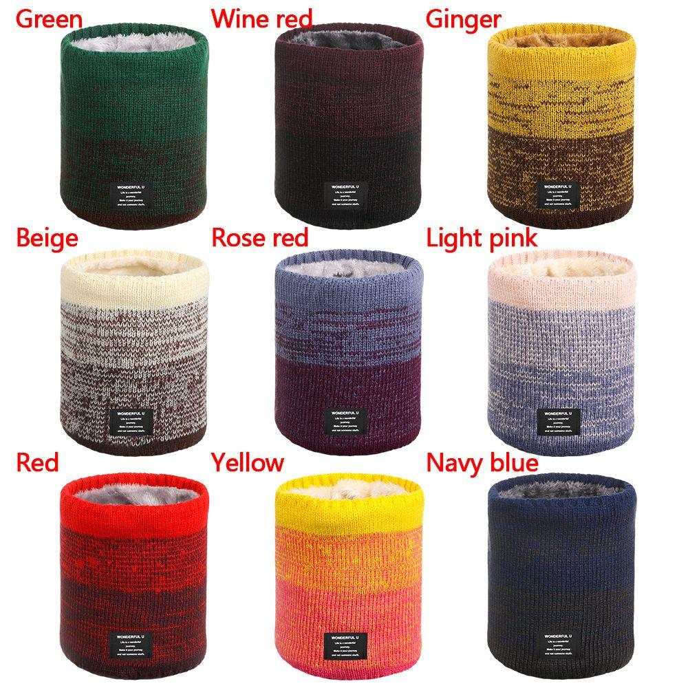 Winter Necks Warmer Plus Velvet Knitted Ring Scarf Neckerchief Collar