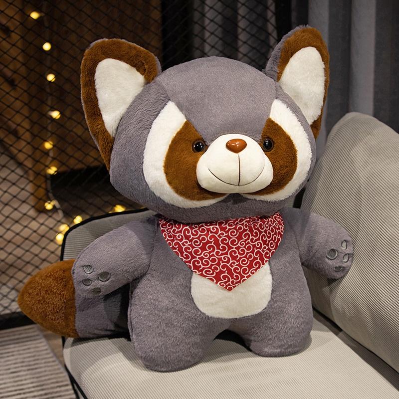 

Cute Raccoon Plush Toy Adorable Stuffed Animal For Girls Perfect Birthday Gift Green Scarf 45cm) Gray Red,45cm/17.72in