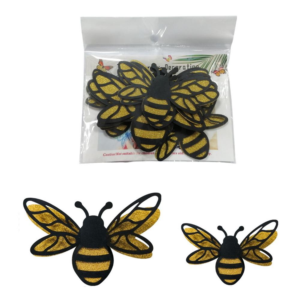 12pcs DIY Bee Wall Decals Accesories Hollow Bees Sticker Creative 3D Bee Stickers  Gift