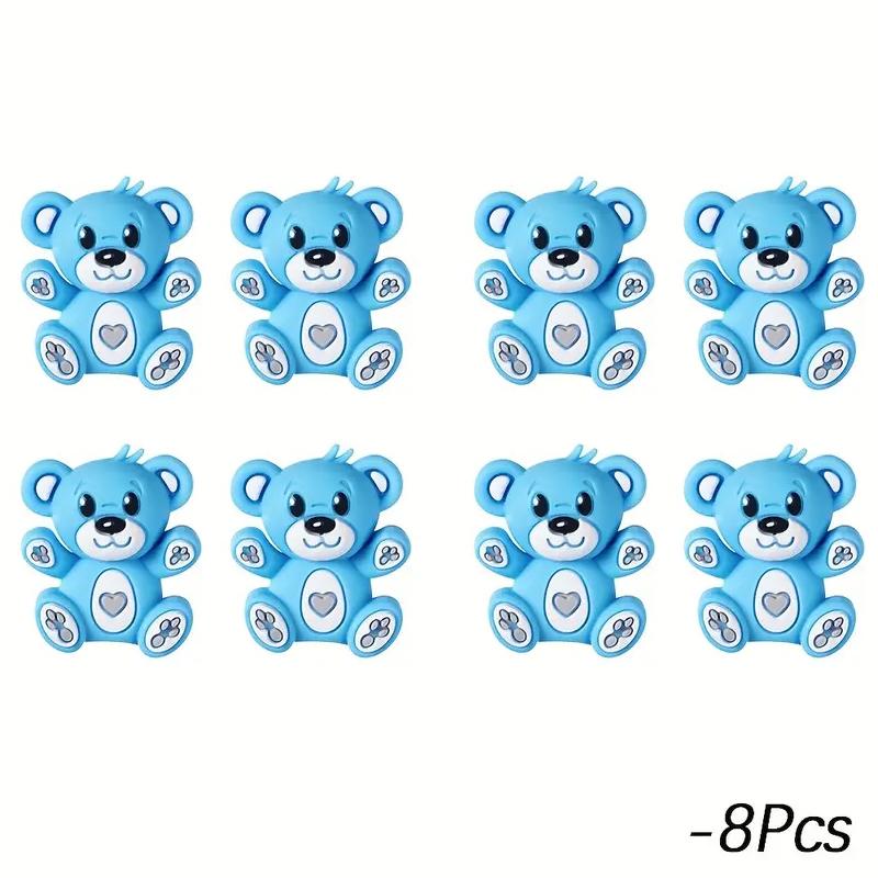 

8/45PCS 3D silicone beads for teddy bears, DIY, Suitable for keychains, jewelry making, and pen decoration, cute beads